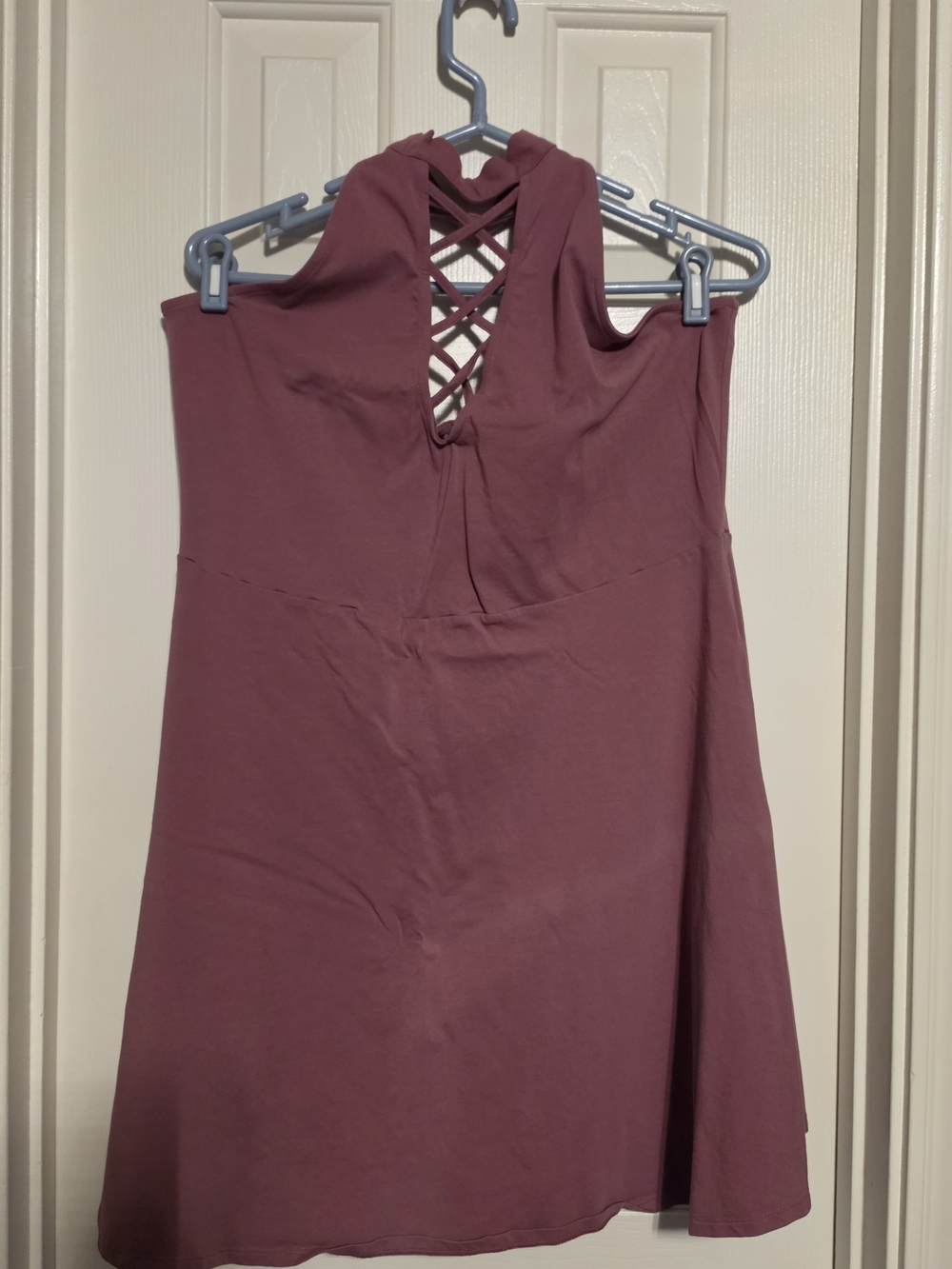 Express Mauve Sleeveless Mini Dress with Crisscross Back